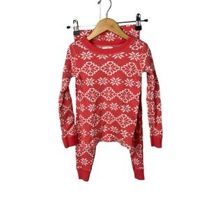 hanna andersson boys/girls size 110, 5 holiday red, white pajamas Snow Flake